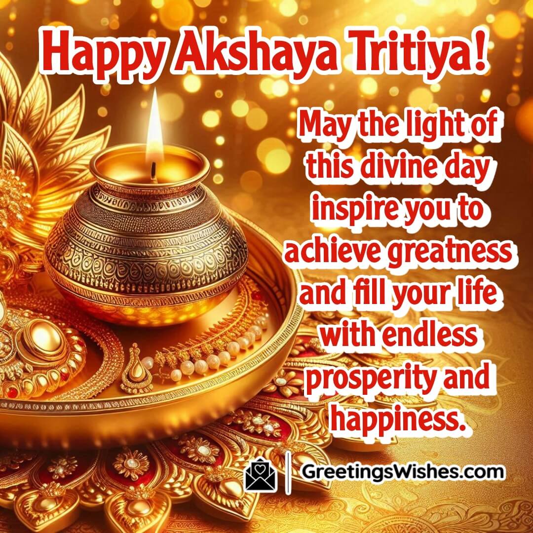 Akshaya Tritiya image with divine light and temple elements, symbolizing inspiration and abundance.